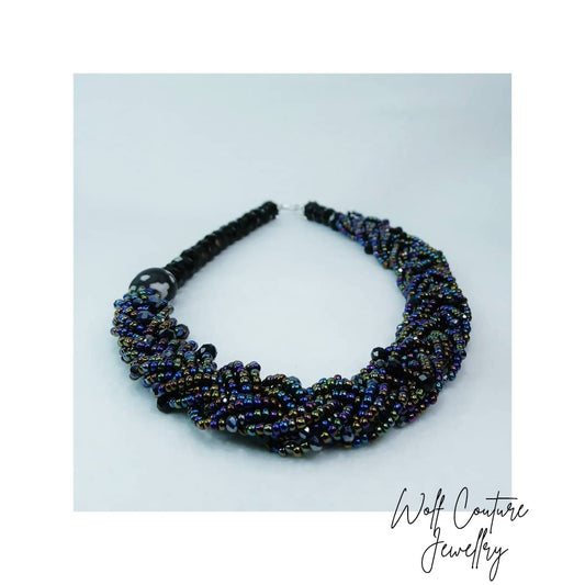 Iridescent Galaxy Braided Necklace